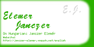 elemer janczer business card